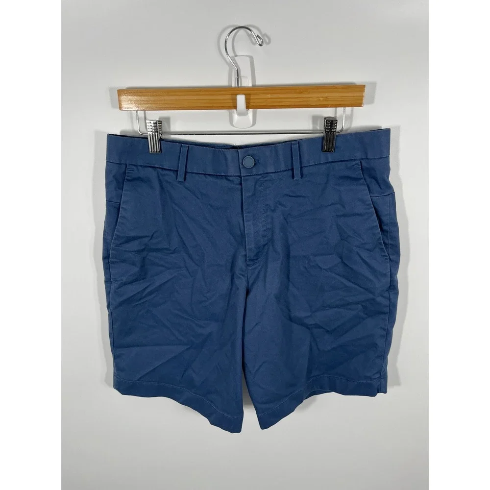 Banana Republic Aiden Chino Shorts 34 Blue Stretch Casual Summer Vacation
